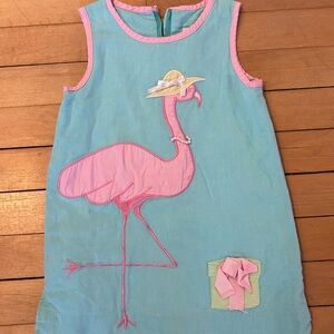 Toddler Lilly Pulitzer sundress - Blue with Pink Flamingo